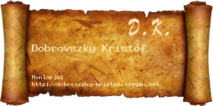 Dobrovszky Kristóf névjegykártya