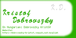 kristof dobrovszky business card